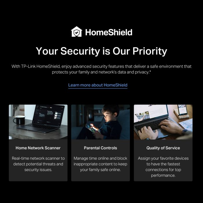 Маршрутизатор TP-LINK Archer BE220 BE3600, 4xGE LAN, 1xGE WAN, MESH
