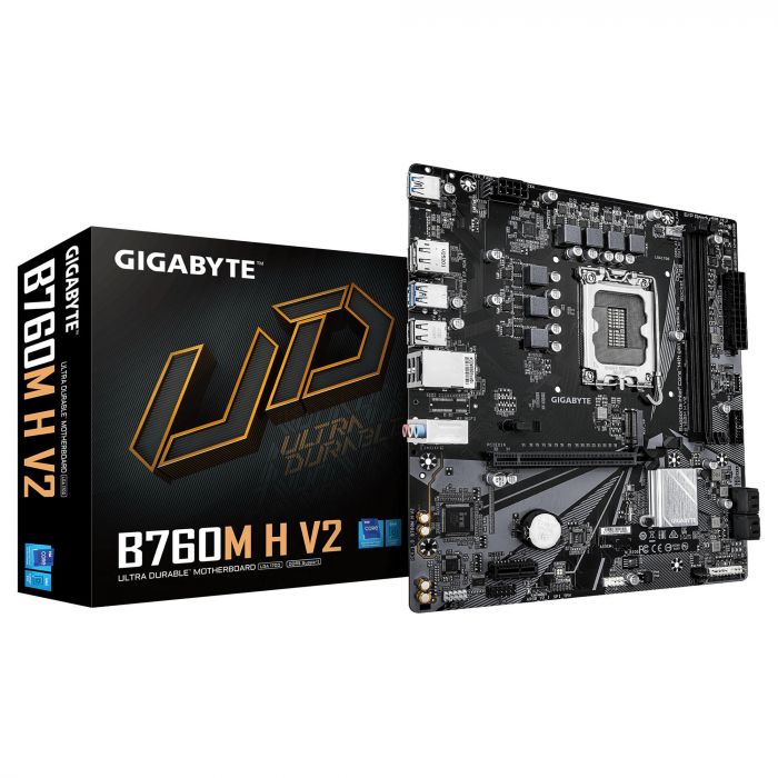 Материнська плата GIGABYTE B760M H V2 s1700 B760 2xDDR4 M.2 HDMI DP mATX