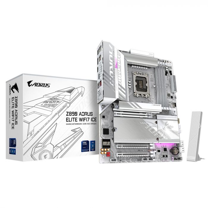 Материнська плата GIGABYTE Z89 AORUS ELITE WF7 ICE s1851 Z890 4xDDR5 M.2 HDMI DP Wi-Fi BT ATX білий