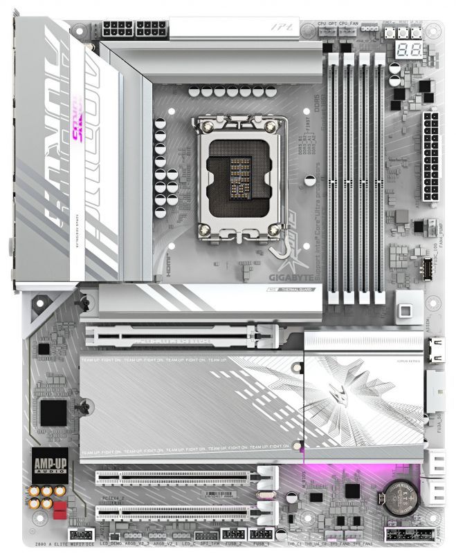 Материнська плата GIGABYTE Z89 AORUS ELITE WF7 ICE s1851 Z890 4xDDR5 M.2 HDMI DP Wi-Fi BT ATX білий