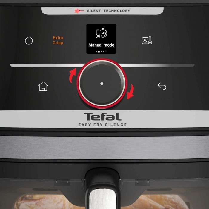 Мультипіч Tefal Easy Fry Silence XXL Smart Vision, 1800Вт, чаша-7л, сенсорне керув., 55 програм, з віконцем, пластик, нерж. сталь-чорний