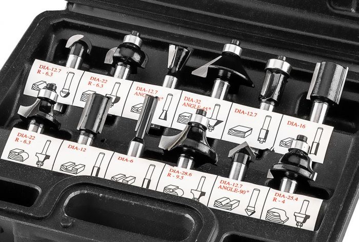 Набір фрез по дереву GRAPHITE WIDIA твердосплавні 8мм 12шт