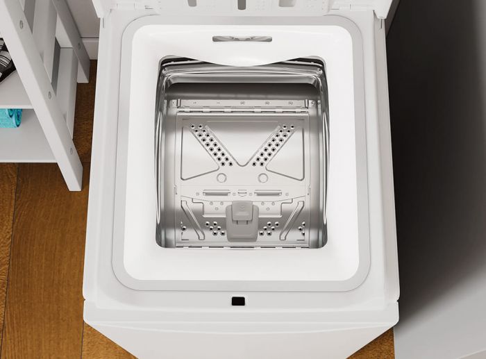 Пральна машина Indesit вертикальна, 6кг, 1000, C, 60см, дисплей, білий