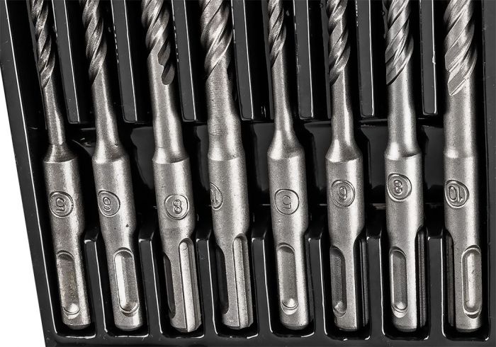 Набір свердел по бетону GRAPHITE SDS Plus 5x6x8х110мм, 5х6x8x10x160мм, кейс, 8шт