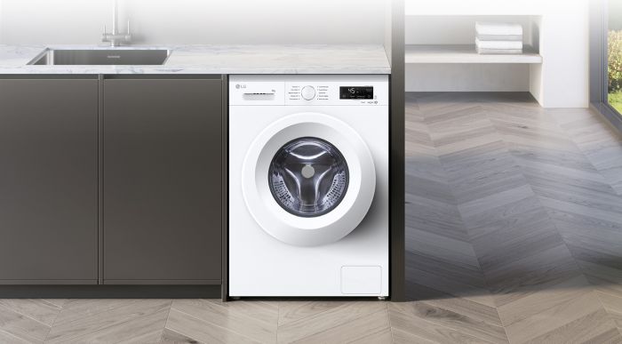 Пральна машина LG фронтальна, 7кг, 1200, A, 44см, дисплей, пара, інвертор, білий