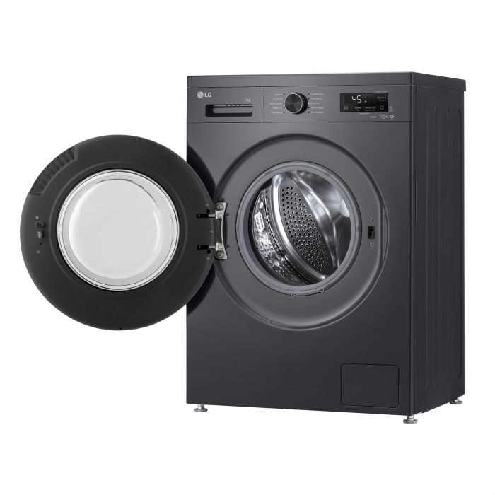 Пральна машина LG фронтальна, 7кг, 1200, A, 44см, дисплей, пара, інвертор, чорний
