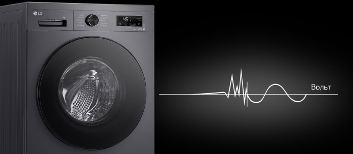 Пральна машина LG фронтальна, 7кг, 1200, A, 44см, дисплей, пара, інвертор, чорний