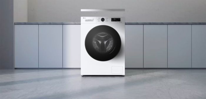 Пральна машина LG фронтальна, 9кг, 1400, A, 55см, дисплей, пара, інвертор, білий