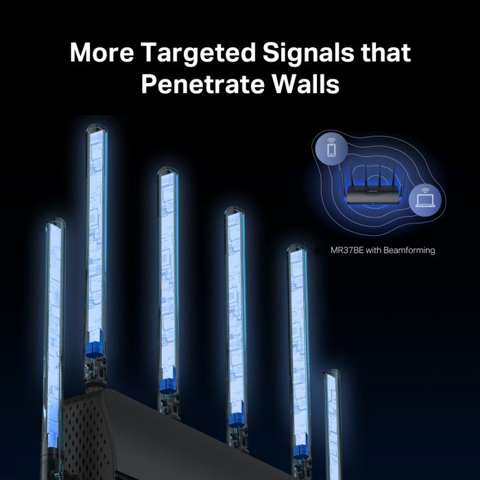 Маршрутизатор MERCUSYS MR37BE BE6500, 2xGE LAN, 1x2.5GE LAN, 1x2.5GE WAN, MESH