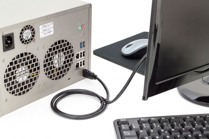 Кабель DIGITUS HDMI (M/M), 4K@60Гц, Ultra HD, Premium, тип A, w/Ethernet, золото, 2м, чорний