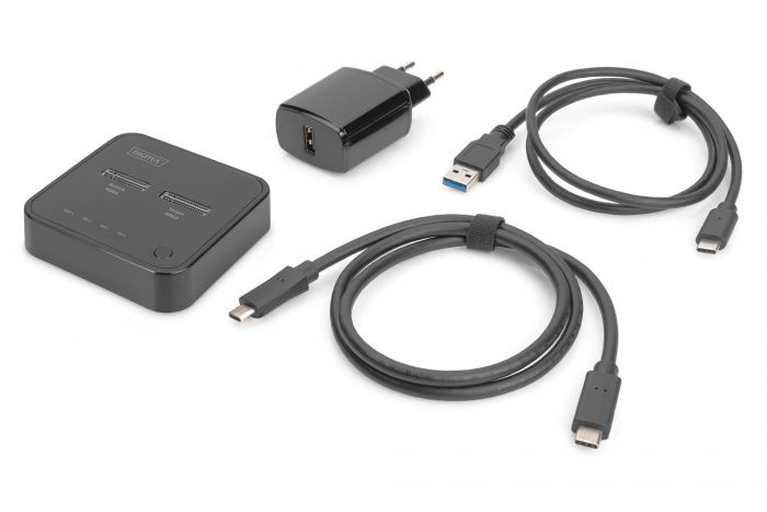 Док-станція DIGITUS Dual M.2 NVMe SSD USB Type-C 3.2 Black