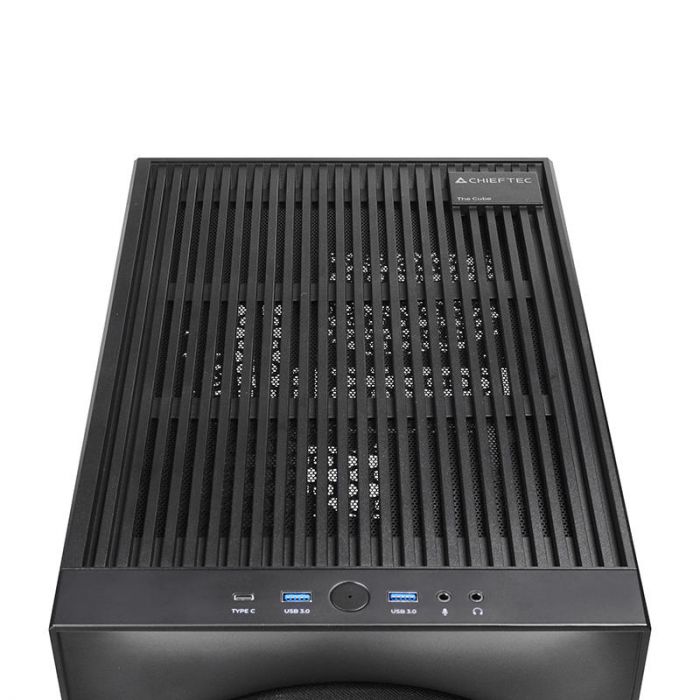 Корпус CHIEFTEC The Cube CI-03B, без БЖ, 2xUSB3.0, 1xUSB3.2 Gen2 Type-C, 1x200мм HDB, VGA 335мм, LCS ready, mATX, чорний