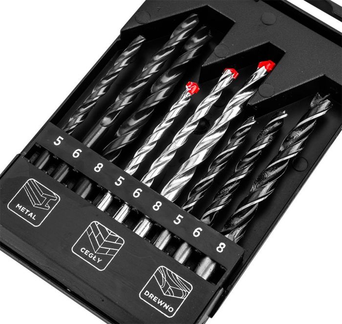 Набір свердл GRAPHITE по металу, цеглі: 5-6, 8, 9шт