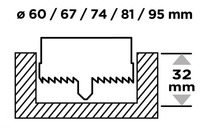 Коронки по дереву GRAPHITE 60,67,74,81,95мм, 5шт