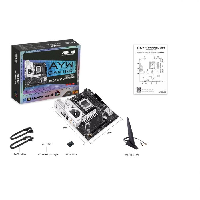 Материнcька плата ASUS B850M AYW GAMING WIFI sAM5 B850 2xDDR5 M.2 HDMI Wi-Fi BT mATX