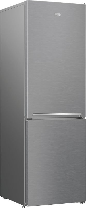 Холодильник Beko з нижн. мороз., 186x60x67, xолод.відд.-215л, мороз.відд.-109л, 2дв., E, NF, нержавіюча сталь