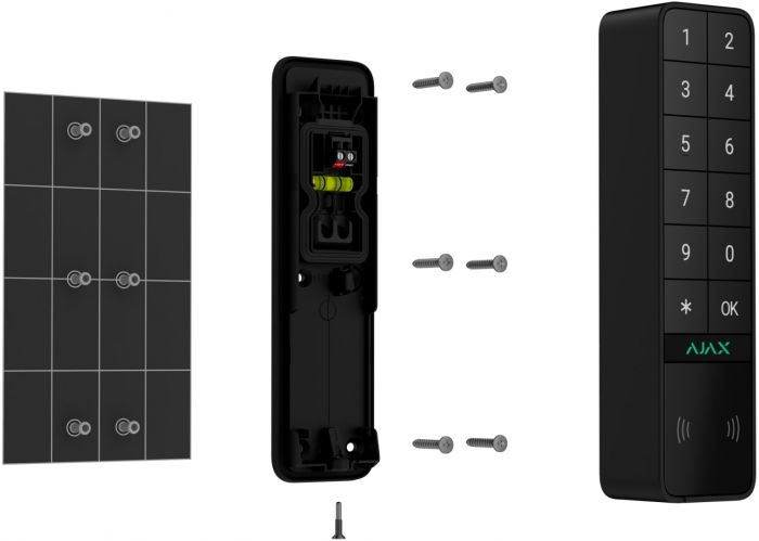 Бездротова зовнішня клавіатура Ajax KeyPad Outdoor Jeweller, чорна