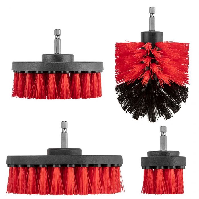 Щітки для чищення GRAPHITE для дрилів 1/4" HEX 50мм, 90мм, 100мм, 130мм набір 4шт