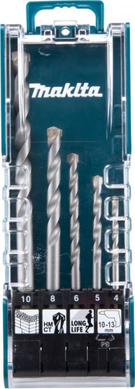 Набір свердел по бетону Makita E-11536, 4-10мм, кейс, 5шт