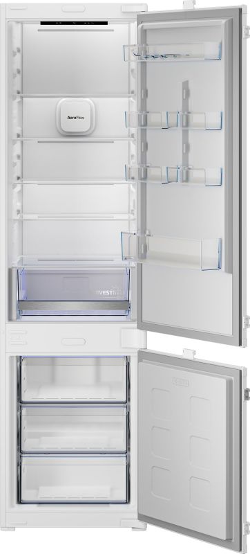 Холодильник Beko вбудований з нижн. мороз., 194x55x55, xолод.відд.-224л, мороз.відд.-76л, 2дв., D, NF, HarvestFresh, білий