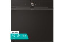 Духова шафа Gorenje електрична, 77л, A+, TouchFree, дисплей, мультисист, Wi-Fi керування, піроліз, готув. на різн рівнях, чорний