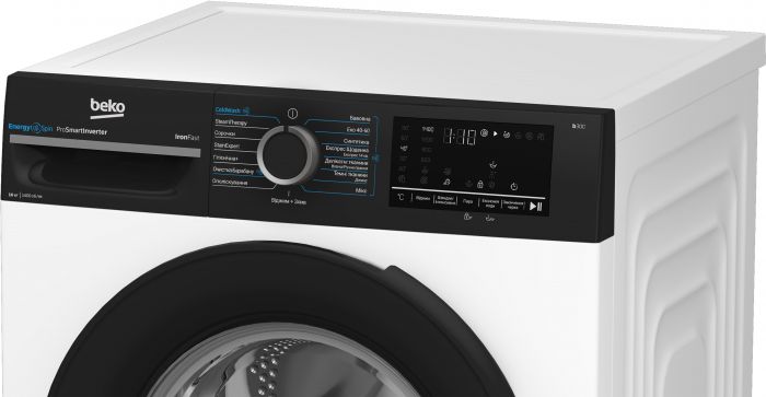 Пральна машина Beko фронтальна, 10кг, 1400, A, 58см, дисплей, інвертор, пара, білий