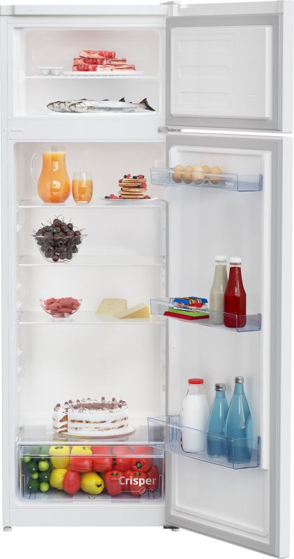 Холодильник Beko з верxн. мороз., 161x57x54, xолод.відд.-204л, мороз.відд.-46л, 2дв., E, ST, білий