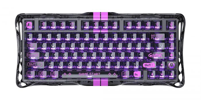 Клавіатура механічна GravaStar Mercury V75 Lite 80keys, Magnetic Blackcore, USB-A, RGB, Transparent Black