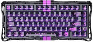 Клавіатура механічна GravaStar Mercury V75 Lite 80keys, Magnetic Blackcore, USB-A, RGB, Transparent Black
