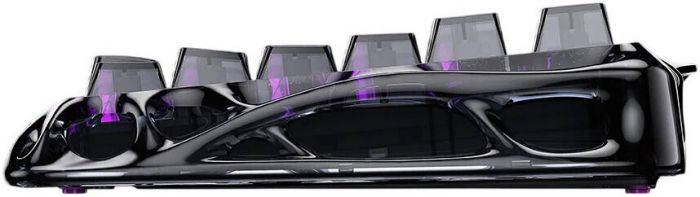 Клавіатура механічна GravaStar Mercury V75 Lite 80keys, Magnetic Blackcore, USB-A, RGB, Transparent Black