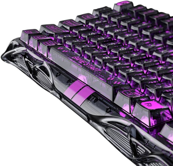 Клавіатура механічна GravaStar Mercury V75 Lite 80keys, Magnetic Blackcore, USB-A, RGB, Transparent Black