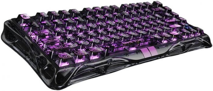 Клавіатура механічна GravaStar Mercury V75 Lite 80keys, Magnetic Blackcore, USB-A, RGB, Transparent Black
