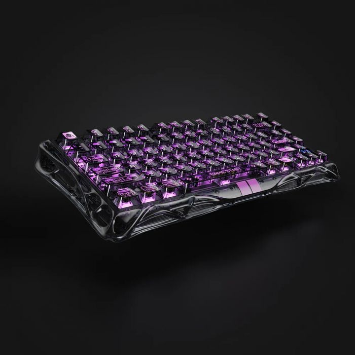 Клавіатура механічна GravaStar Mercury V75 Lite 80keys, Magnetic Blackcore, USB-A, RGB, Transparent Black