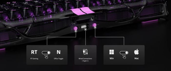 Клавіатура механічна GravaStar Mercury V75 Lite 80keys, Magnetic Blackcore, USB-A, RGB, Transparent Black