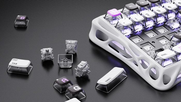Клавіатура механічна GravaStar Mercury V75 80keys, Magnetic Jade Pro, 8K, USB-A, RGB, Mecha Gray
