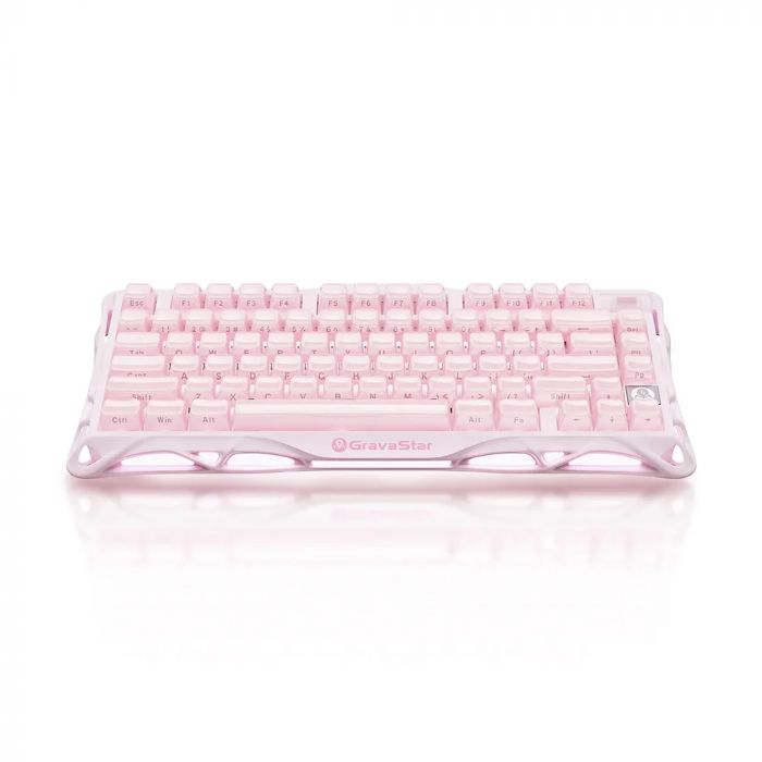 Клавіатура механічна GravaStar Mercury K1 80keys, GravaStar x Kailh Cheery Pink, EN, BT/WL/USB, Sakura Pink