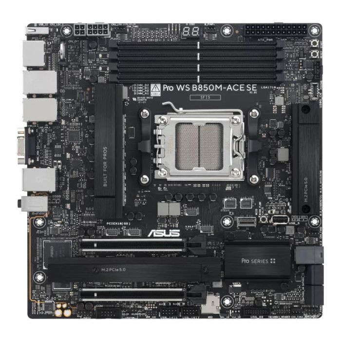Материнcька плата ASUS PRO WS B850M-ACE SE sAM5 B850 4xDDR5 M.2 HDMI DP D-Sub USB Type-C mATX
