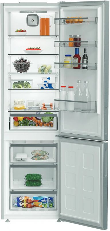 Холодильник Whirlpool з нижн. мороз., 203.5x60х66.3, холод.відд.-231л, мороз.відд.-104л, 2дв., А++, NF, інв., зона нульова, нерж