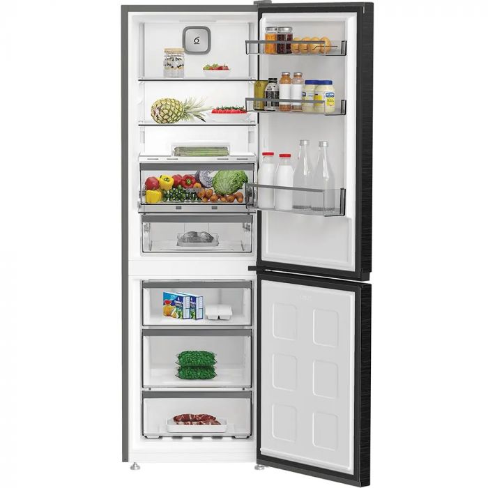 Холодильник Whirlpool з нижн. мороз., 186.5x60х66.3, холод.відд.-210л, мороз.відд.-104л, 2дв., А++, NF, дисплей, інв., зона нульова, сірий