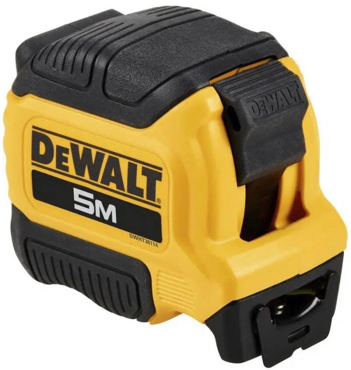 Рулетка DeWALT COMPACT, 5мх28мм, з фіксатором змотування, АБС-пластик, магніт