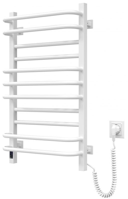 Рушникосушка Navin електрична Грандіс, 800х480х161мм, таймер-регулятор, сталь, білий, праве підключення