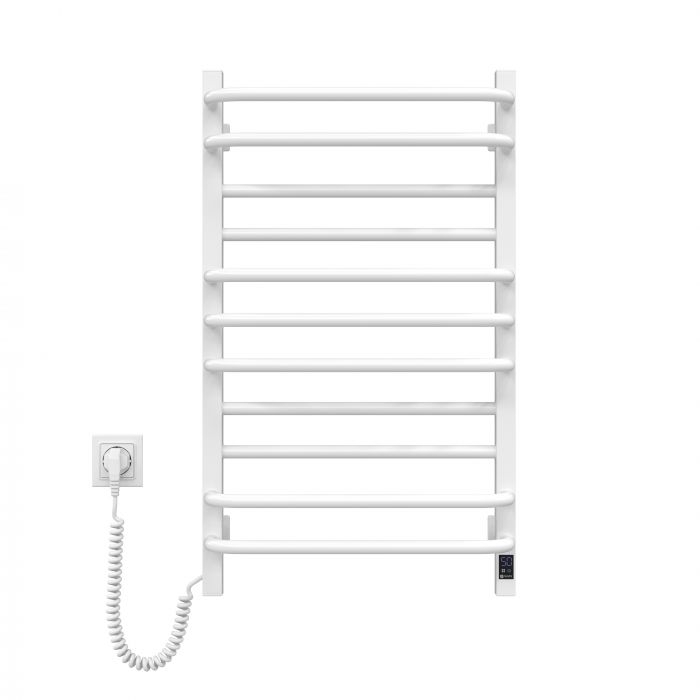 Рушникосушка Navin електрична Грандіс, 800х480х161мм, таймер-регулятор, сталь, білий, ліве підключення