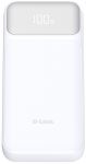Акумулятор портативний літій-іонний Power Bank D-Link 20000мА*год, 65Вт PD 3.0, QC 3.0, 2xUSB-C, 1xUSB-A з дисплеєм, білий