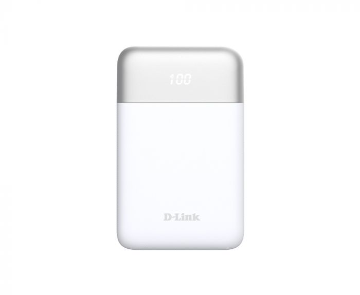 Акумулятор портативний літій-іонний Power Bank D-Link 10000мА*год 18Вт 1xUSB-A, 1xUSB-C, білий
