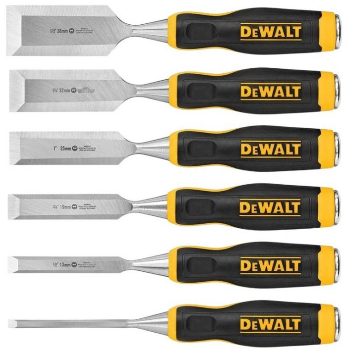 Стамеска DeWALT, 6-13-19-25-32-38мм, кейс набір 6шт