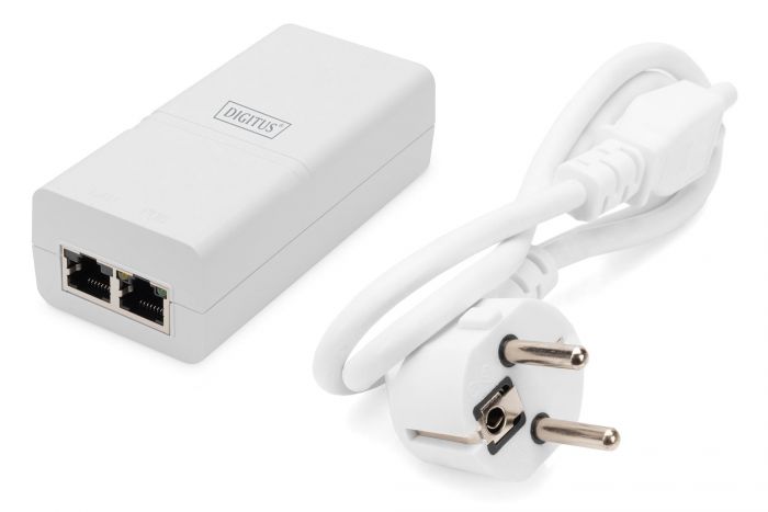 PoE-Інжектор DIGITUS PoE+ 802.3at, 10/100/1000 Mbps, Output max. 48V, 30W, білий