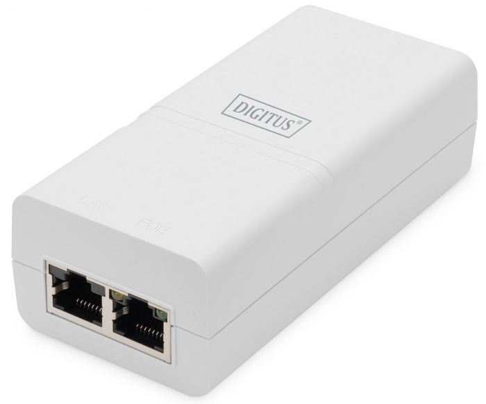 PoE-Інжектор DIGITUS PoE+ 802.3at, 10/100/1000 Mbps, Output max. 48V, 30W, білий