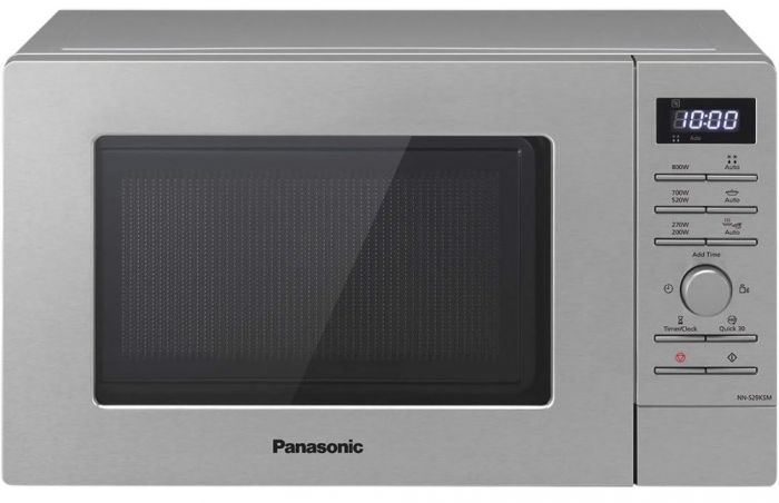 Мікрохвильова піч Panasonic, 20л, електр.управл., 800Вт, дисплей,відкриття кнопкою, сріблястий (сірий)