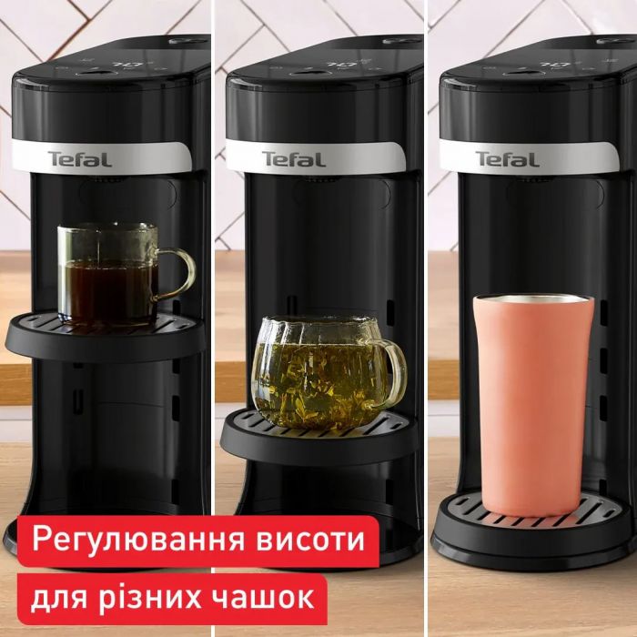 Електрочайник-диспенсер Tefal Instant Hot Water 2л, 5 темп.реж, миттєве нагрівання, сенc. управління, чорний
