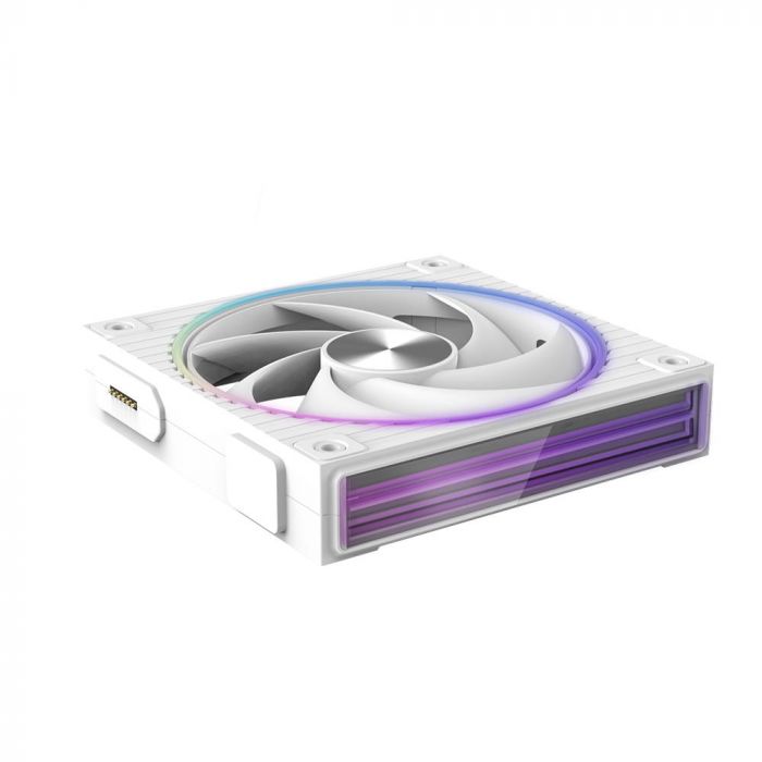 Корпусний вентилятор Zalman ZM-DF120  ARGB,  120мм, 800-2300rpm, 4pin, PWM, 3pin+5VARGB, 34,5dBa, POGO pin, Magnetic,  Reversed, білий